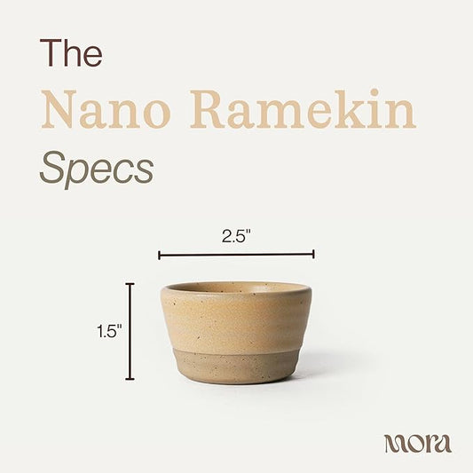 Mora Nano Ramekins Set of 4, 2oz Ceramic Pottery Sauce Cups - Microwave, Oven and Dishwasher Safe - Merrigold