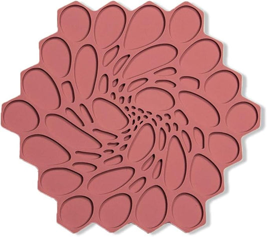modern-twist 7 x 7" Hive Silicone Trivet, Heat Resistant Up To 675°F, Non Slip, Protects Table From Heat, Rouge, Pack of 1