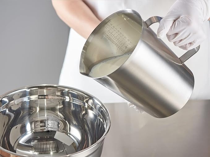 CURTA 18/8 Stainless Steel Measuring Cup with Handle and Pour Lip, Metal Pitcher with Oz and ML marking, 64OZ/2 Liter- 8 Cup), Heavy-Duty Pitcher