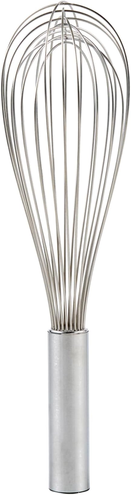 Restaurantware Met Lux 12 Inch x 2.5 Inch Baking Whisk, 1 With Ergonomic Handle Metal Whisk - Dishwasher-Safe, Corrosion-Resistant, Stainless Steel Whisk For Baking, For Whipping, Baking, Or Cooking