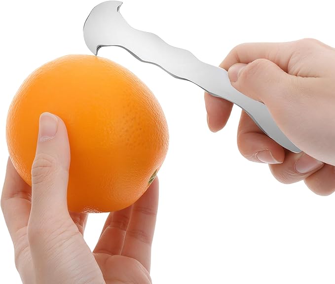 Orange Peeler Tool, 304 Stainless Steel Citrus Peeler for Oranges, Grapefruits & Lemons, Ergonomic Safe Cutter & Slicer, Easy Peel Skin Remover, Kitchen Fruit Peeling Tool