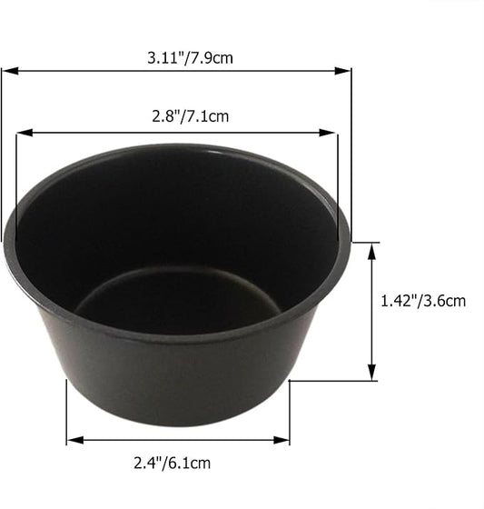 LoveDeal Muffin Pan Individual, 6Pcs Jumbo Muffin Tin Set, Nonstick Round Cupcake Pan for Baking Muffins, Popover, Egg Tarts, Quiche - Carbon Steel, Black