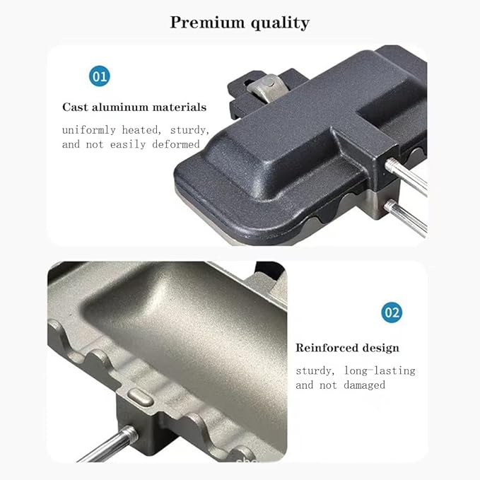 Hot Sandwich Maker, Double-Sided Hot Dog Toaster, Nonstick Sandwich Skillet, Double-Sided Sandwich Baking Pan for Breakfast Pancakes, Toast, Omelets