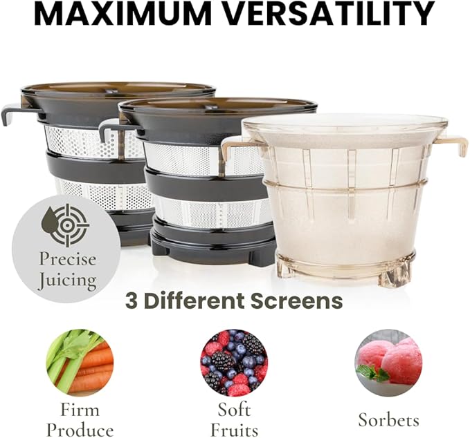 Sana 878 Self Feeding Batch Juicer | 3 Days of Cold Press Juicing Effortlessly | Most Convenient Juicer with Autopilot Configuration | Large Batch 2 Liter Capacity | Whole Fruits & Vegetables | Black