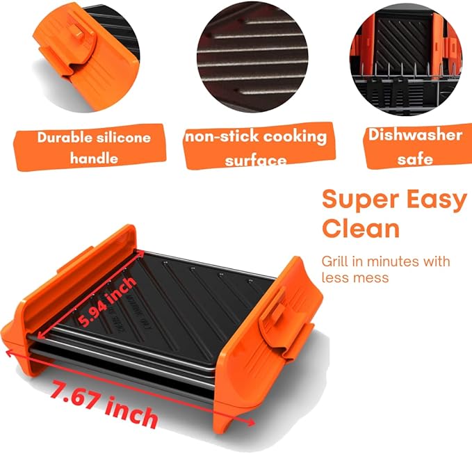 MACONEE Microwave Sandwich Maker & Panini Press - Non-Stick Microwave Grill Pan & Crisper Plate for Crispy Grilled Cheese, Toast, Burgers - Dishwasher Safe Cookware for College Dorm, Office & RV