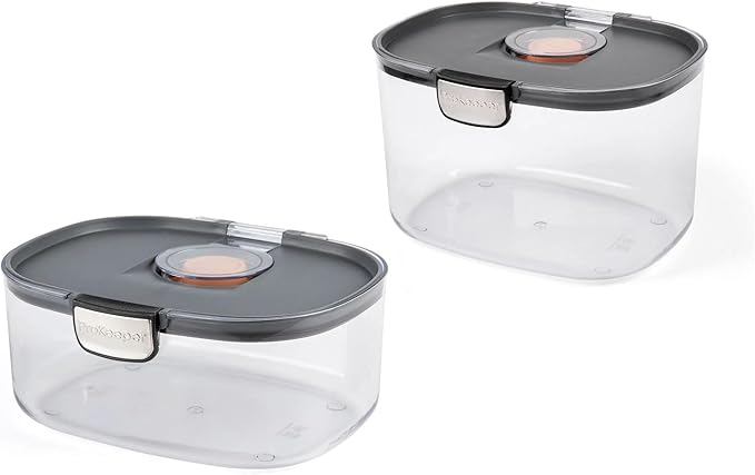 Progressive ProKeeper International Airtight Food Storage Container with Terracotta Disk for Freshness, Stackable & Dishwasher Safe, Ideal for Cookies, Baked Goods, & More, 3 & 5 Quart Set
