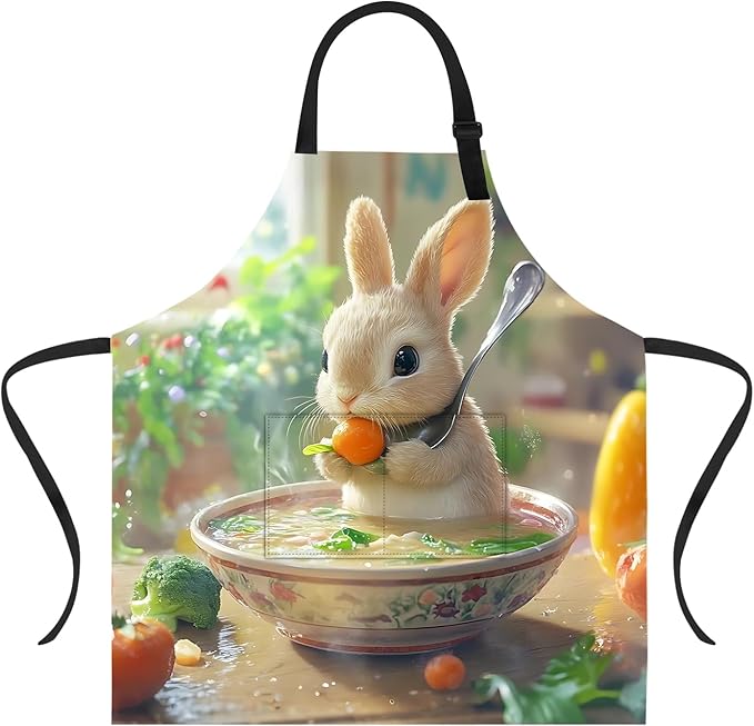 Funny Cat Apron with 2 Pockets Waterproof for Men Women Kitchen Garden Decor