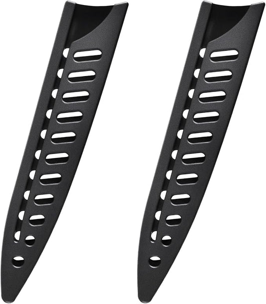 FOCMKEAS 2 Pcs Safety Knife Cover Sleeves for 3.5 Inch Fruit Knife Sheath Blade Protector for Home Kitchen PP Universal Knife Sheath for Knife Protection Black