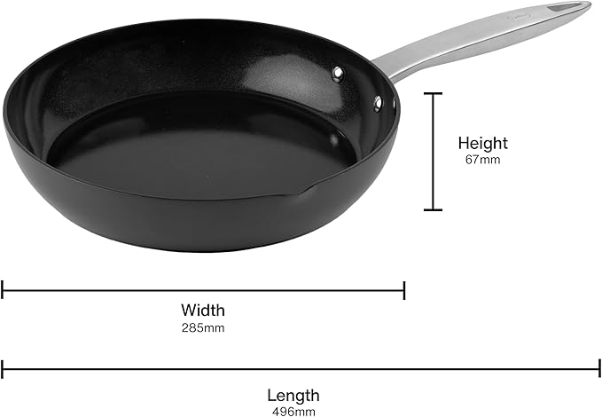 Zyliss Ultimate Pro Ceramic Fry Pan - Aluminium Fry Pan with a Stainless Steel Base & Ceramic Non-Stick Coating - Durable, Everyday-Use Pan - Dishwasher-Safe Kitchen Essential - 11"