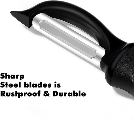 Rainspire Vegetable Peeler Potato Peelers for Kitchen, Sharp Stainless Steel Blades Veggie, Comfortable Handle Fruit Peeler, Carrot Peeler Apple Peeler Dishwasher Safe