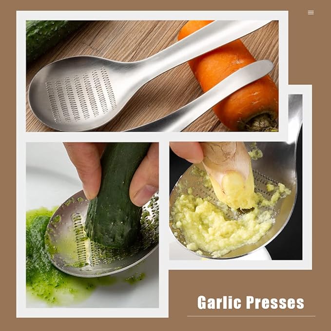 Hemoton 6pcs Cheese Zester Cheese Graters for Kitchen Stainless Steel Garlic Grinders Ginger Grater Grinder Zester Spoon Metal Lemon Zester Grater With Handle for Cheese, Chocolate, Kitchen Gadgets