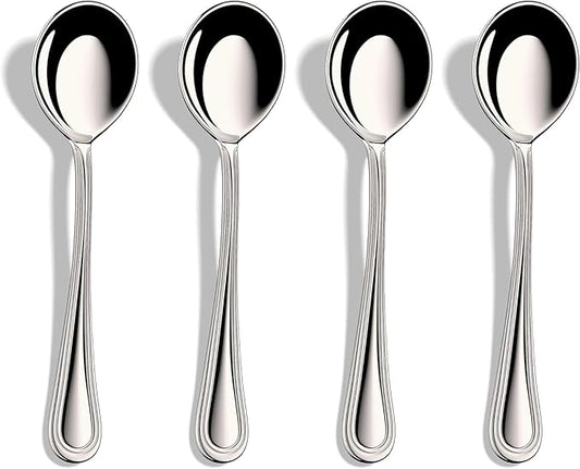 18/10 Stainless Steel Soup Spoons,7-Inch,Set of 12,Heavy Duty and Dishwasher Safe