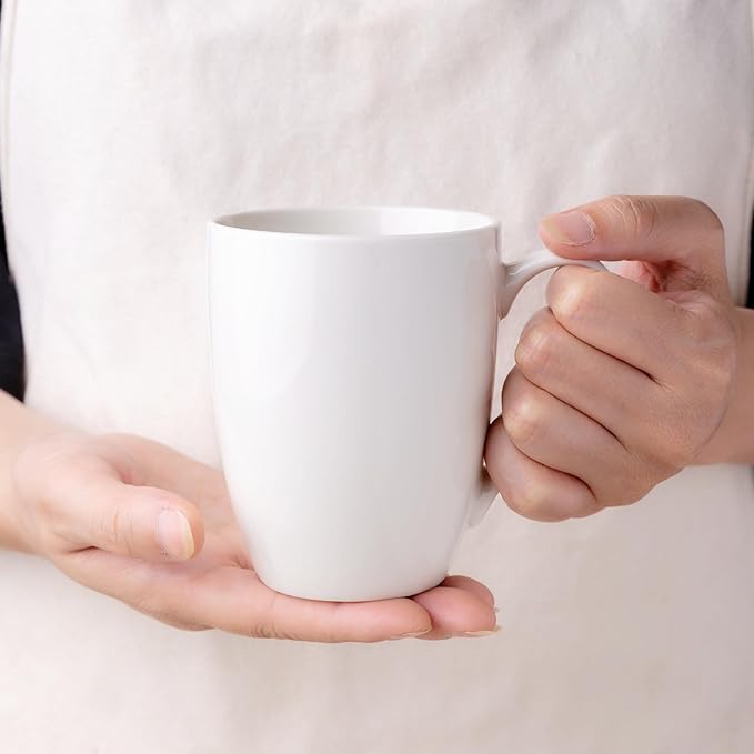 GBHOME 12 OZ Off White Coffee Mugs, Ceramic Coffee Cups Set with Large Handle for Man, Woman, Light Weight Coffee Mugs for Latte/Cappuccino/Cocoa/Milk, Dishwasher & Microwave Safe, 36 pcs