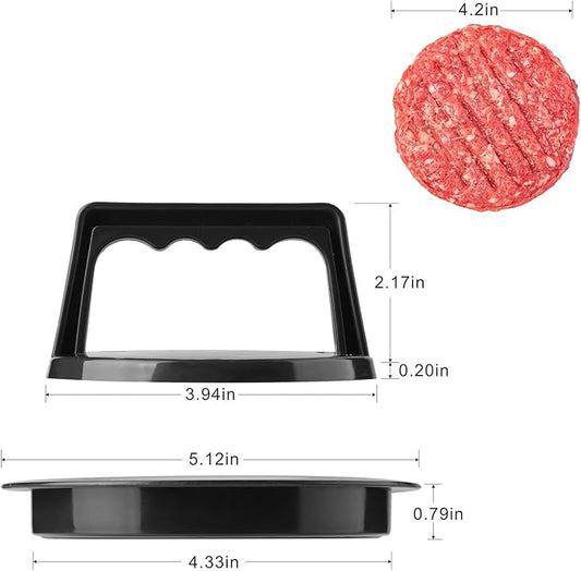 Burger Press Patty Maker, Round Non-Stick Stuffed Hamburger Press Accessories Smashed Hamburger Press Patty Burger Meat Sausage Beef Maker Mold Kitchen Gadgets for Grilling (2 Pack, Black)
