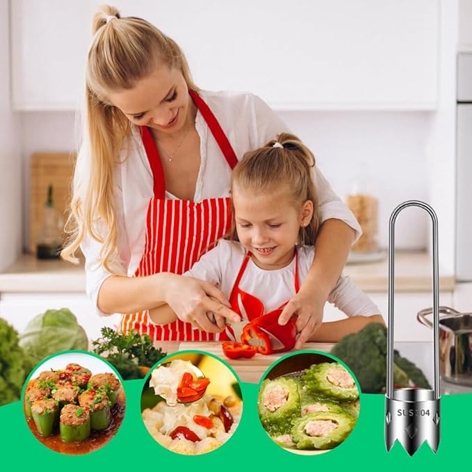 Red Bell Pepper Seed Corer,2024 New Stainless Steel Fruite Corer,For Vegetables Fruit Kitchen Gadget (2 PCS)