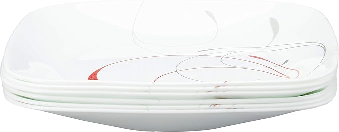 Corelle Vitrelle 6-Piece Salad Plate Set, Triple Layer Glass and Chip Resistant, Lightweight Square 8-1/2-Inch Plates Set, Splendor