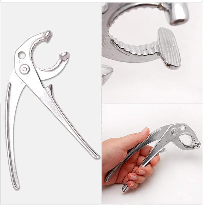LENITH Aluminum Hot Pot Tongs Holder For Korean Stone Ceramic Bibimbap Bowl, Dolsot, Ddukbaegi, Sizzling Hot Pot (SILVER)