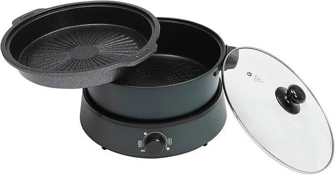 4L/4.2Qt Electric Hot Pot, 1350w 110v Portable Electric Pan Non Stick Removable Pan with Lid, Multi-Cooker for Parties, Barbecues,Camping,Travel,1-5 people