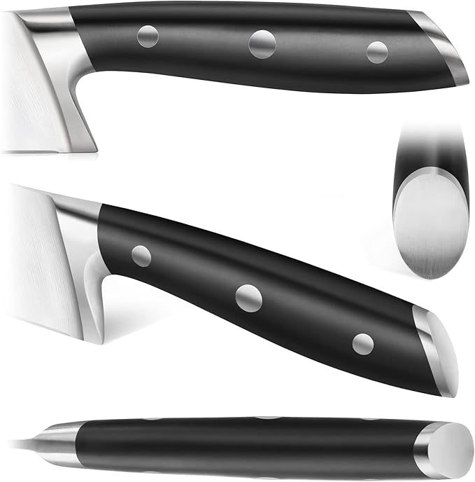 Cangshan ALPS Series 502742 German Steel Forged 7-inch Santoku Knife with Sheath, Black