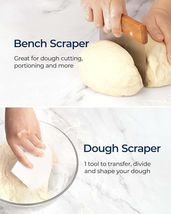 Proofing Baskets with Sourdough Starter Jar Kit, 10" Round & 11" Oval Plastic Bannetons, Sourdough Bread Baking Supplies