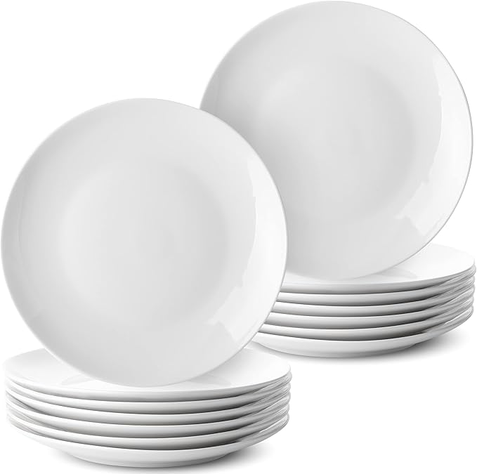 BTaT- White Dessert Plates, 8 inch, Set of 12, Small Plates for Appetizers