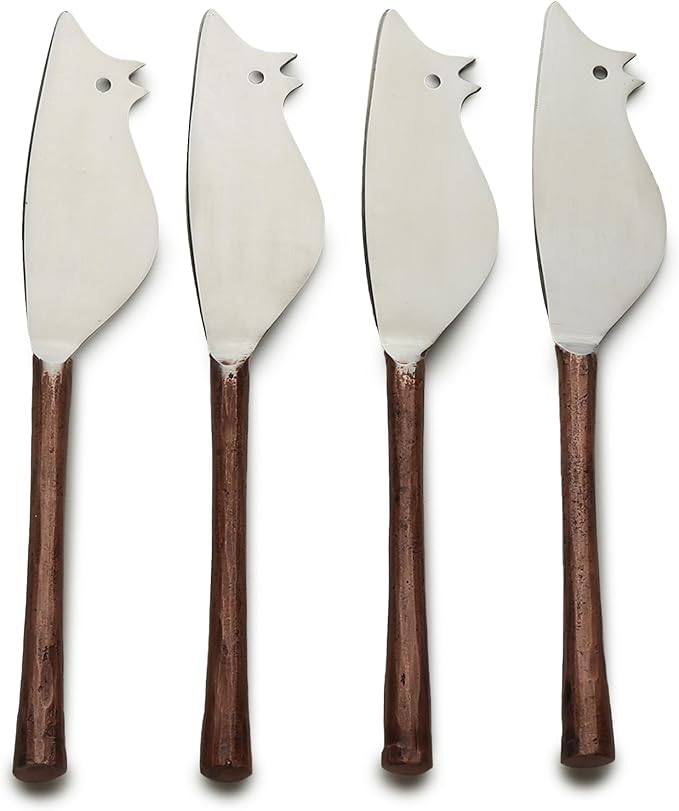 INOX artisans Camellia Cheese Spreader/Knife 4 Pc. Set