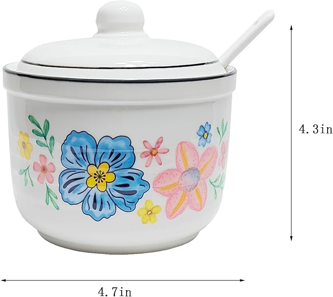 Ceramic Bacon Grease Container with Strainer,Cooking Oil Storage Can 17oz(Colorful)
