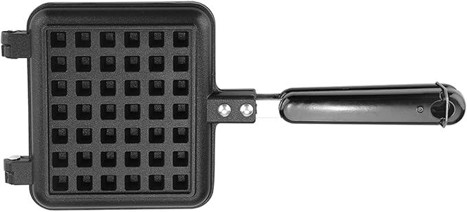 Household Kitchen Gas Non Stick Waffle Maker Pan, Waffle Baking Mold for Stove Top, Aluminum Alloy Waffle Press with Long Heat Insulation Handle, Easy to Clean and Durable for Home