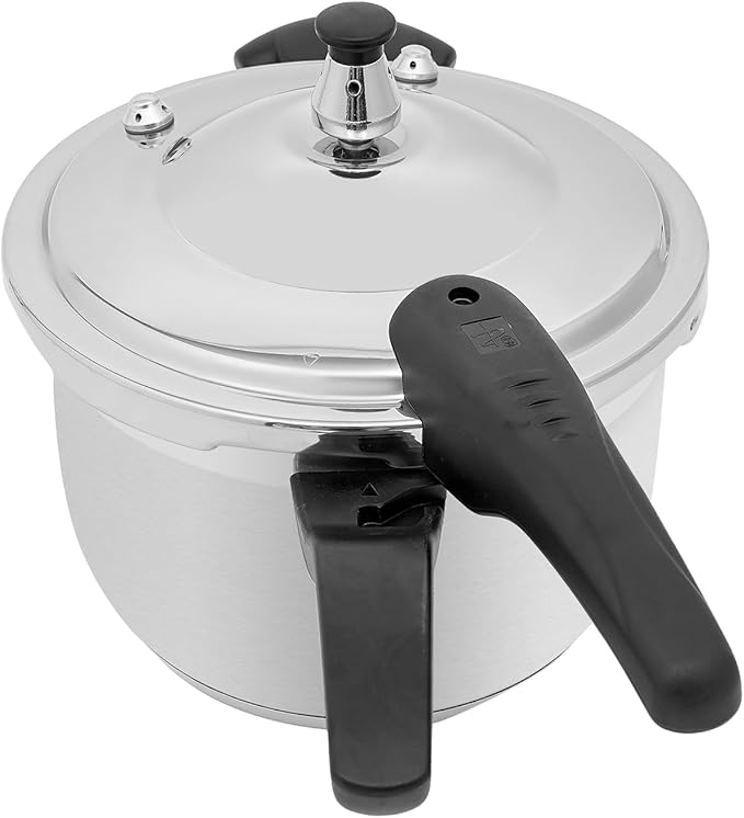 5 L/5.28Qt Pressure Cooker,80Kpa High Pressure Stovetop Cooker with 3-Layer Composite Bottom,304 Stainless Steel Pressure Canner with Double Valves for Commercial & Home Use