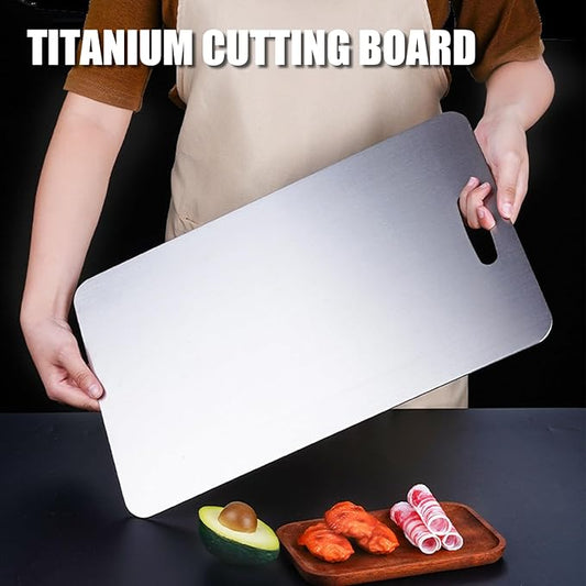 Titanium Cutting Board - 2025 New Upgrade 100% Pure Titanium Cutting Boards for Kitchen Double Sided Titanware Cutting Board,Hygiene Durable Dishwasher Safe Chopping Board(16x10)