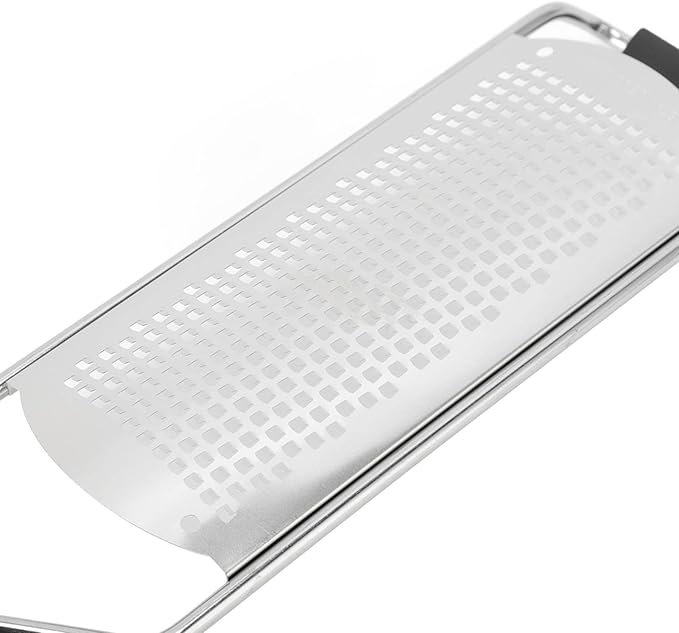 Cheese Grater, Stainless Steel Lemon Zester with Handle, Multipurpose Kitchen Tool for Cheese Coconut Chocolate Nuts, Ideal for Salads, Pizza Dough, Grinding Garlic
