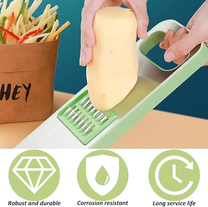 6-in-1 Mandoline Slicer, Once for All Safe Mandoline Slicer Stainless Steel for Kitchen, Vegetable Chopper Slicers, Detachable Blade, Kitchen Chopping Artifact, Versatility(2PCS)