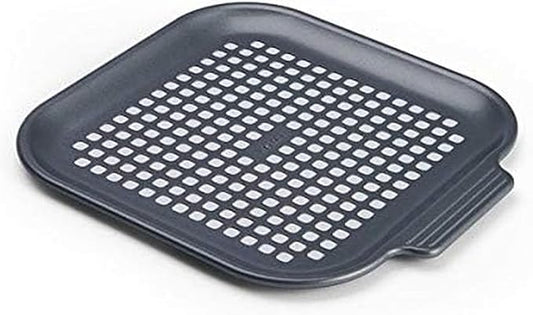 Instant Vortex Official Nonstick Perforated Pizza Pan, Gray - Smart Design for Delicious Crispy Crust Pizza, Compatible with 6 & 10-Quart Air Fryers and Ovens, Easy Transport with Ridged Handles