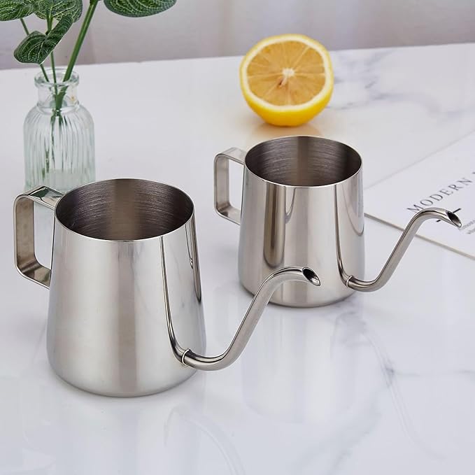 Pour Over Coffee Kettle, Gooseneck Spout, 304 Stainless Steel, Compact Design for Camping & Outdoor Use, 240ML Capacity, for Coffee Brewing at Home or Travel
