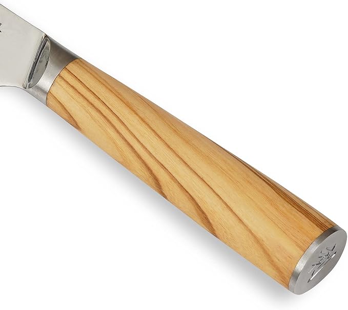 Wakoli Oribu Damascus Boning Knife – Full Tang Kitchen Knife | 5.5-Inch Blade Made of 67-Layer Genuine Damascus Steel with AUS-10 Core | Ergonomic Olive Wood Handle | Sharp & Durable