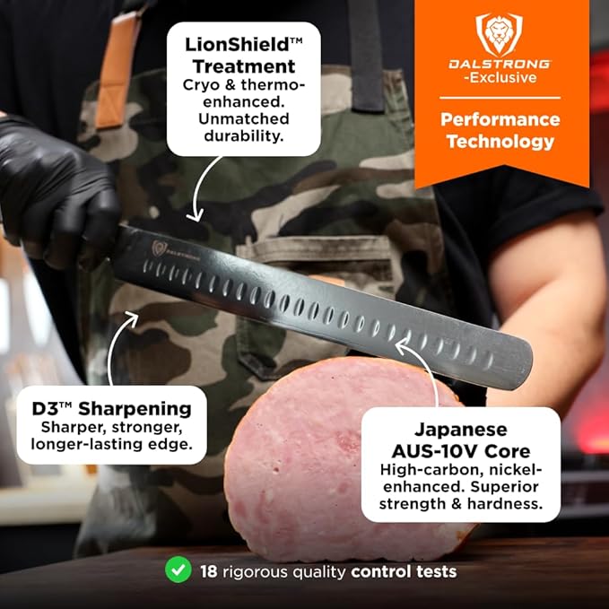 Dalstrong Slicing Carving Knife 12 inch + Boning Knife 6 inch - Shogun Series ELITE - Japanese AUS-10V Super Steel - G10 Handle - Fillet Kitchen Cooking Knife - Sheaths Inlcuded
