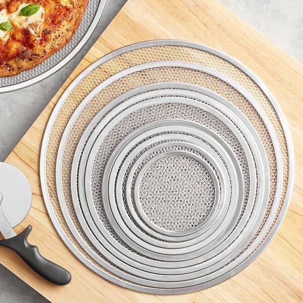 Fonteme 20-inch Aluminum Pizza Screen | Commercial Grade Pizza/Baking Screen for Oven | Pizza Baking Tray for Home And Restaurant | Round, Aluminum, 20-inch [1PK]