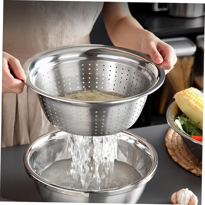 1Pc Stainless Steel Multi Purpose Grater Draining Tool for Vegetables Portable Slicing Washing Kitchen for Home Use