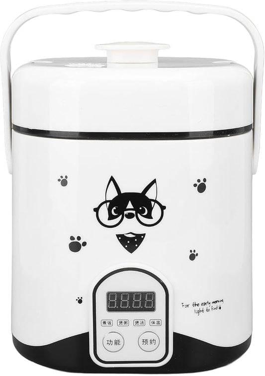 Rice Cooker, 1.2L Small Rice Cooker with Non Stick Inner Pot Steaming Plate Rice Spoon, 24H Reservation And Temperature Control, for Car Camping Travel
