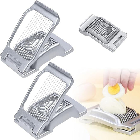 Aluminum Square Egg Cutter, Upgrade Heavy Duty Stainless Steel Wire Egg Slicer Boiled Egg Slicer, Multipurpose Strawberry Slicer Egg for Hard Boiled Eggs (2)