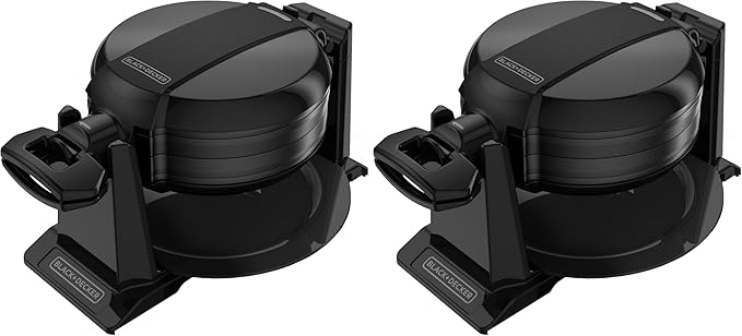 BLACK+DECKER Rotating Waffle Maker,Black,WMD200B,(Pack of 2)