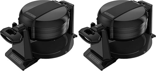 BLACK+DECKER Rotating Waffle Maker,Black,WMD200B,(Pack of 2)