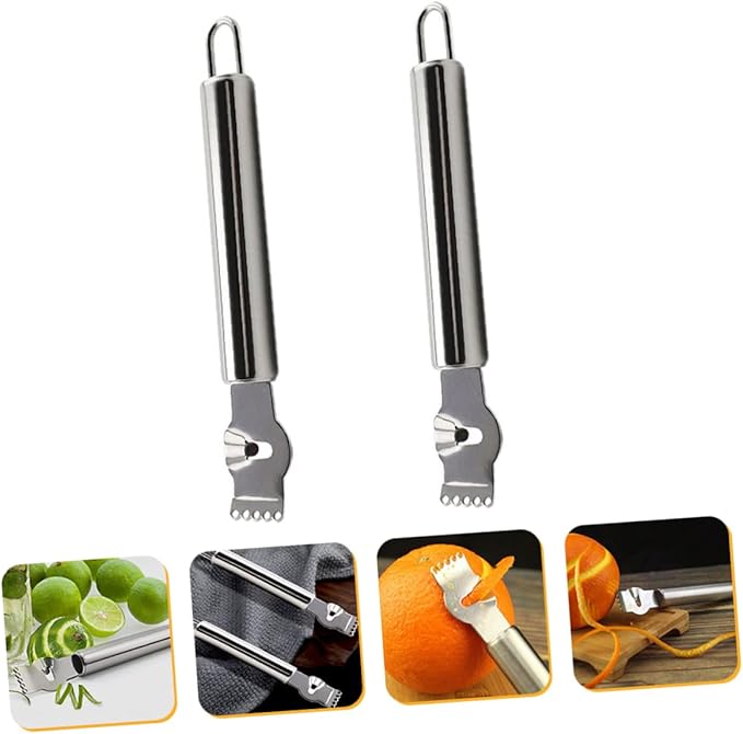 2pcs Stainless Steel Lemon Grater Zester for Multi-functional Fruit Peeler for Baking Camping