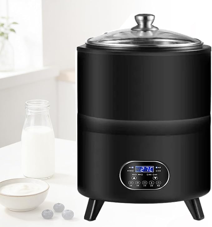 Commercial Yogurt Maker,Automatic Yogurt Fermentation Machine with Time and Temperature Control,Black Garlic Fermentation Machine, Sweet Rice Wine Maker for Home(8/12L) Black-8L