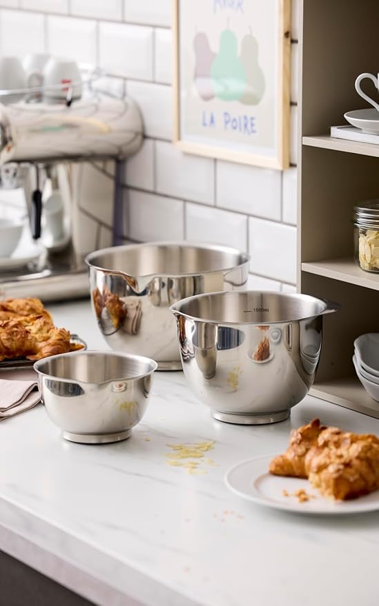 Rosti Precision Craft Mixing Bowl Set of 3 1.5L/2L/3L Elevate Your Culinary Experience Stylish Nesting Bowls for Effortless Cooking and Baking