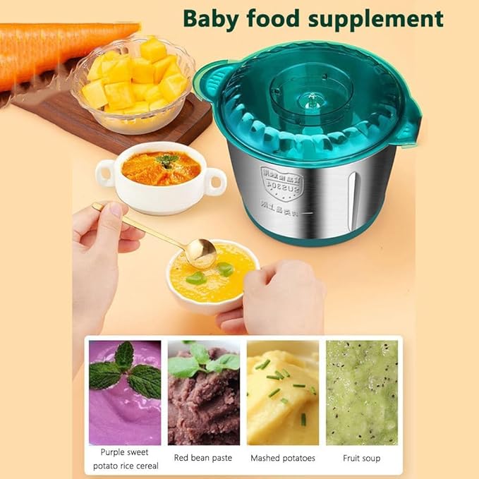 Food Processor,Electric Food Chopper,Fast Shredding for Meat, Vegetables, Fruits and Nuts,Electric Food Chopper with 4 Large Sharp Blades for Meat, Upgraded Button & Smart Overheat Protectio (3L)