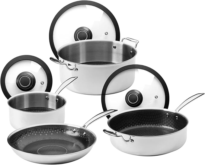 Black Cube CeramicQR Cookware - Made in France - Quick Release 11" Stockpot with Glass Tempered Lid - Ceramic Nonstick Saucepan for Induction Cooktops - Induction Cookware