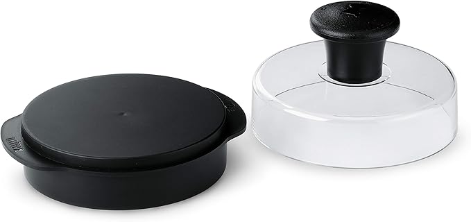 Weber Original Burger Press, Black – Creates Perfect Flat 1/4 lb & 1/2 lb Patties with Built‑in Dimple, Detachable Handle & Nylon Grip