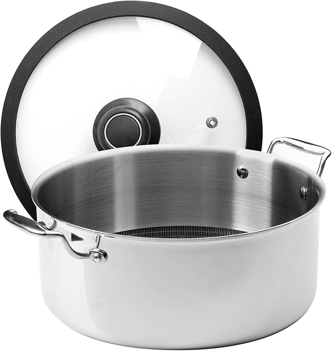 Black Cube CeramicQR Cookware - Made in France - Quick Release 11" Stockpot with Glass Tempered Lid - Ceramic Nonstick Saucepan for Induction Cooktops - Induction Cookware
