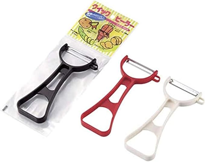 JapanBargain, 3-Pack Japanese Fruit and Vegetable Peelers, Y-Shaped Carbon Steel Blade Razor Sharp Peelers, Assorted Colors, Made in Japan, Ergonomic Handle, Dishwasher Safe Kitchen Tools